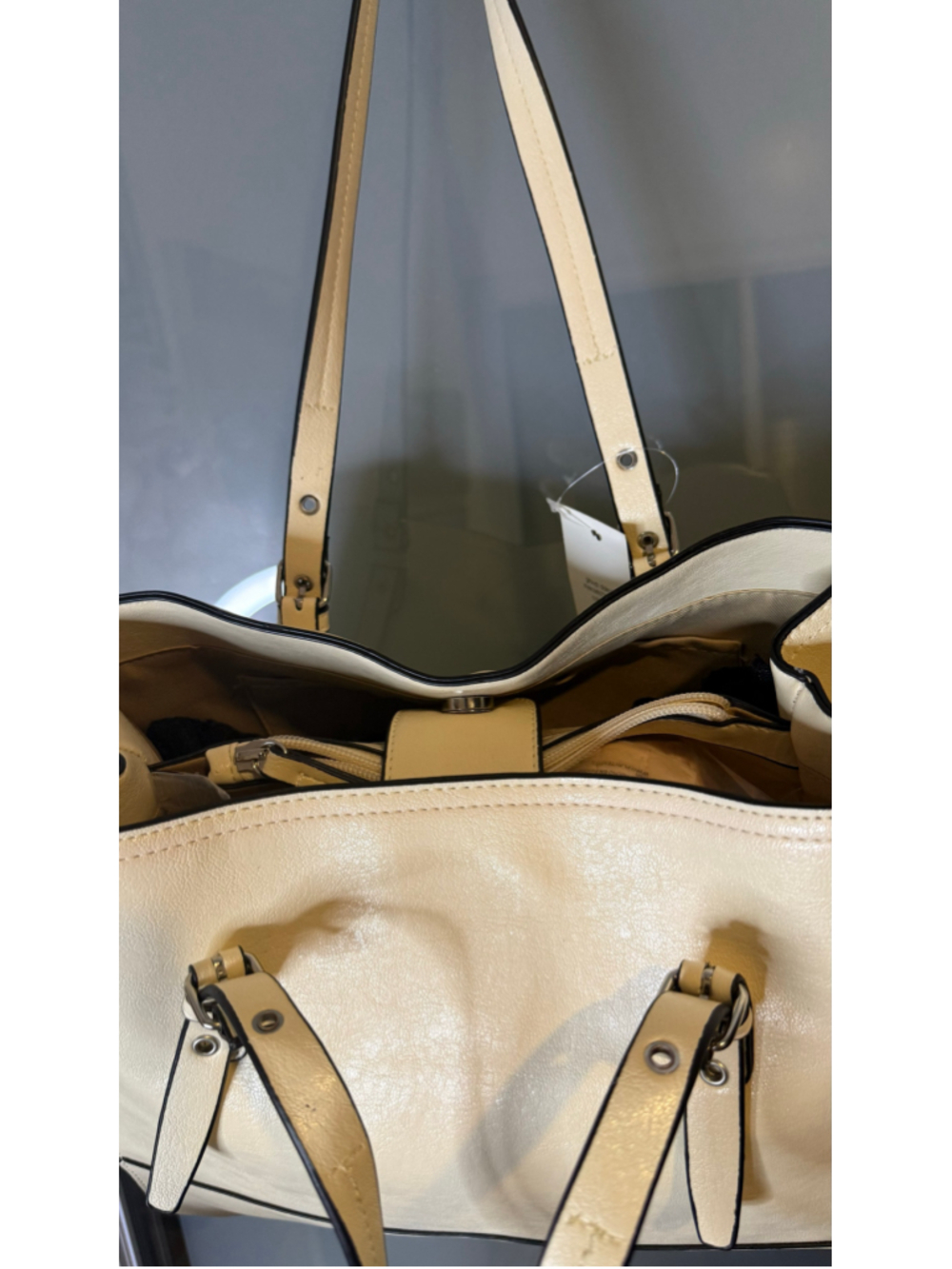Mondani Tote Bag One Size Beige and Black - Picture 6 of 9
